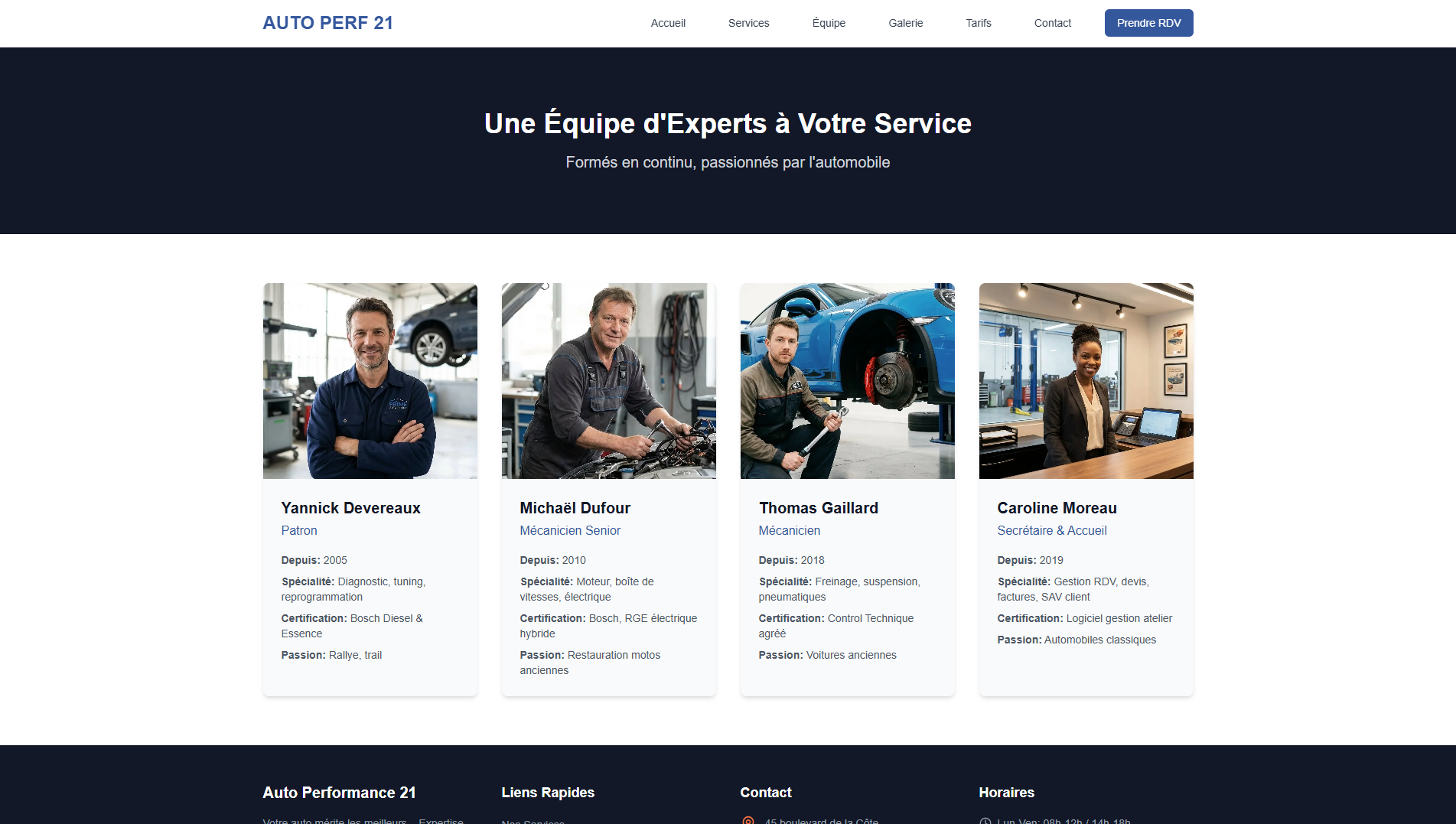 Auto Performance 21 — prise de rendez-vous en ligne