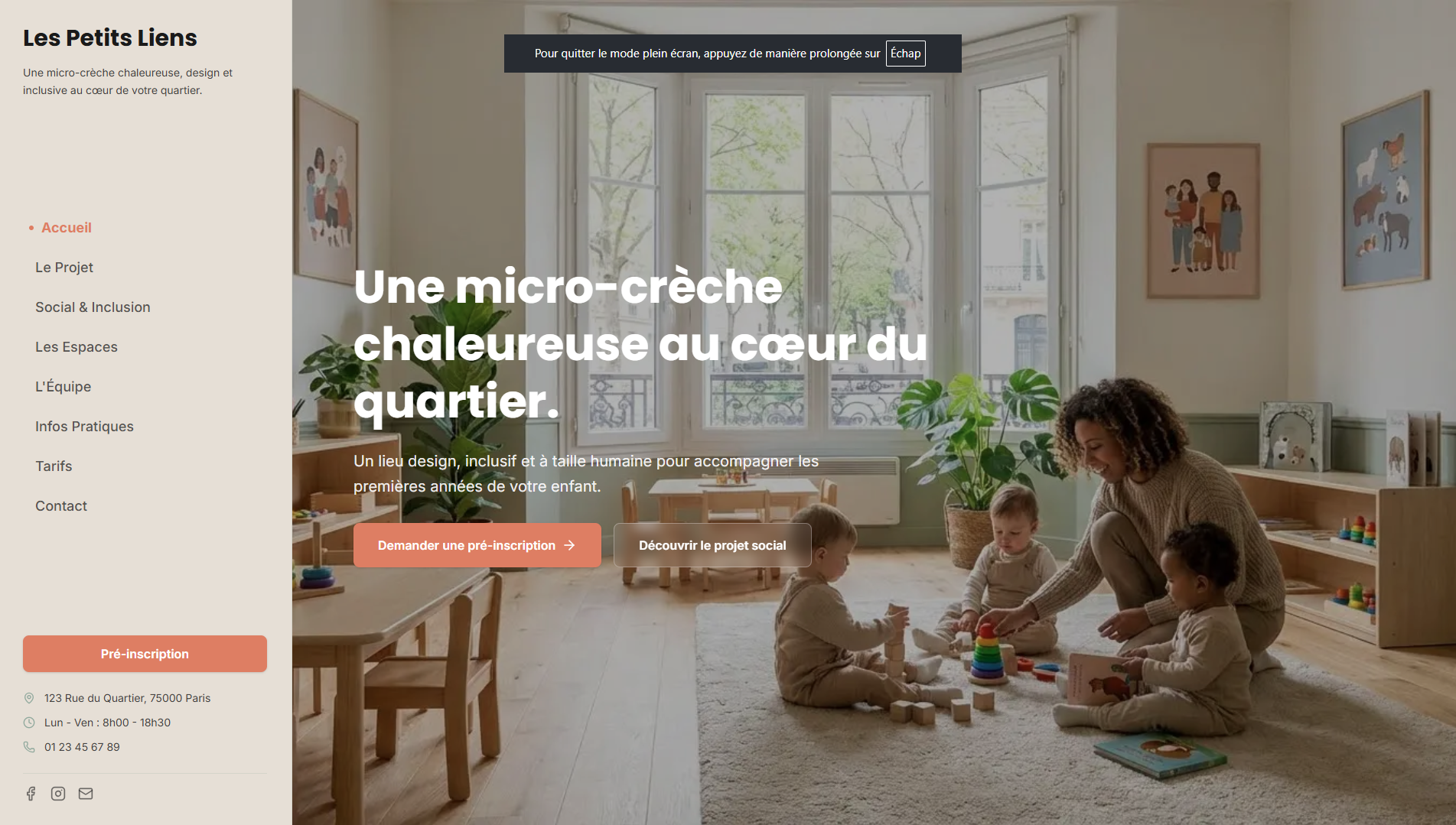 Les Petits Liens — page d'accueil du site