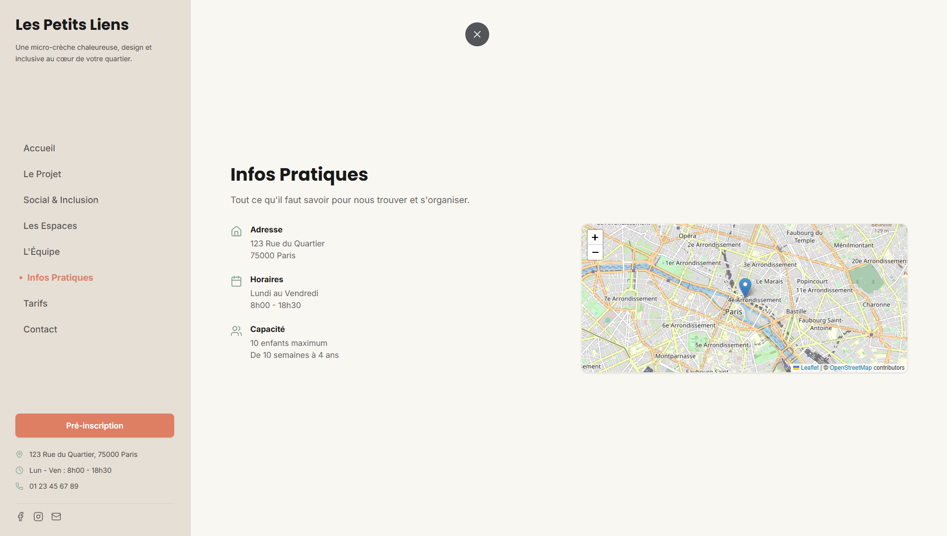 Les Petits Liens — informations pratiques