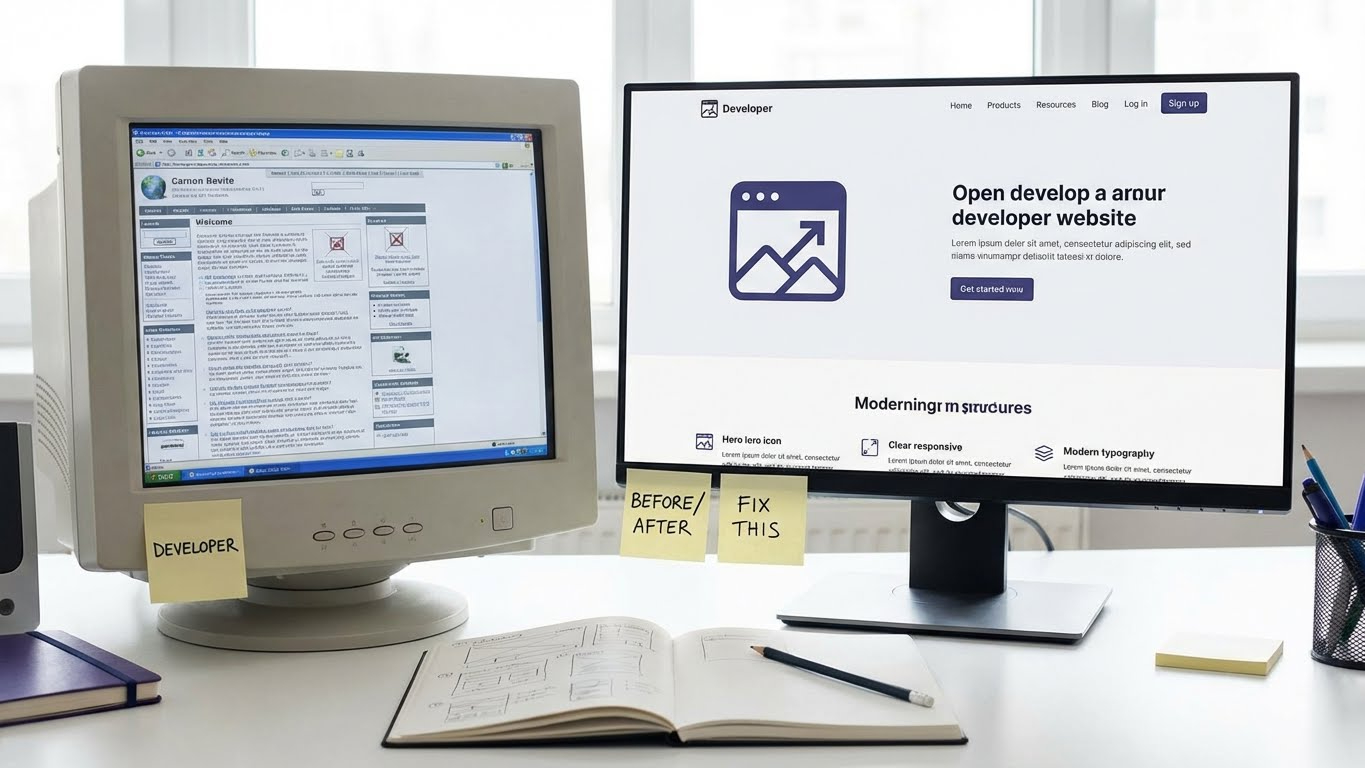 Refonte de site web — avant / après